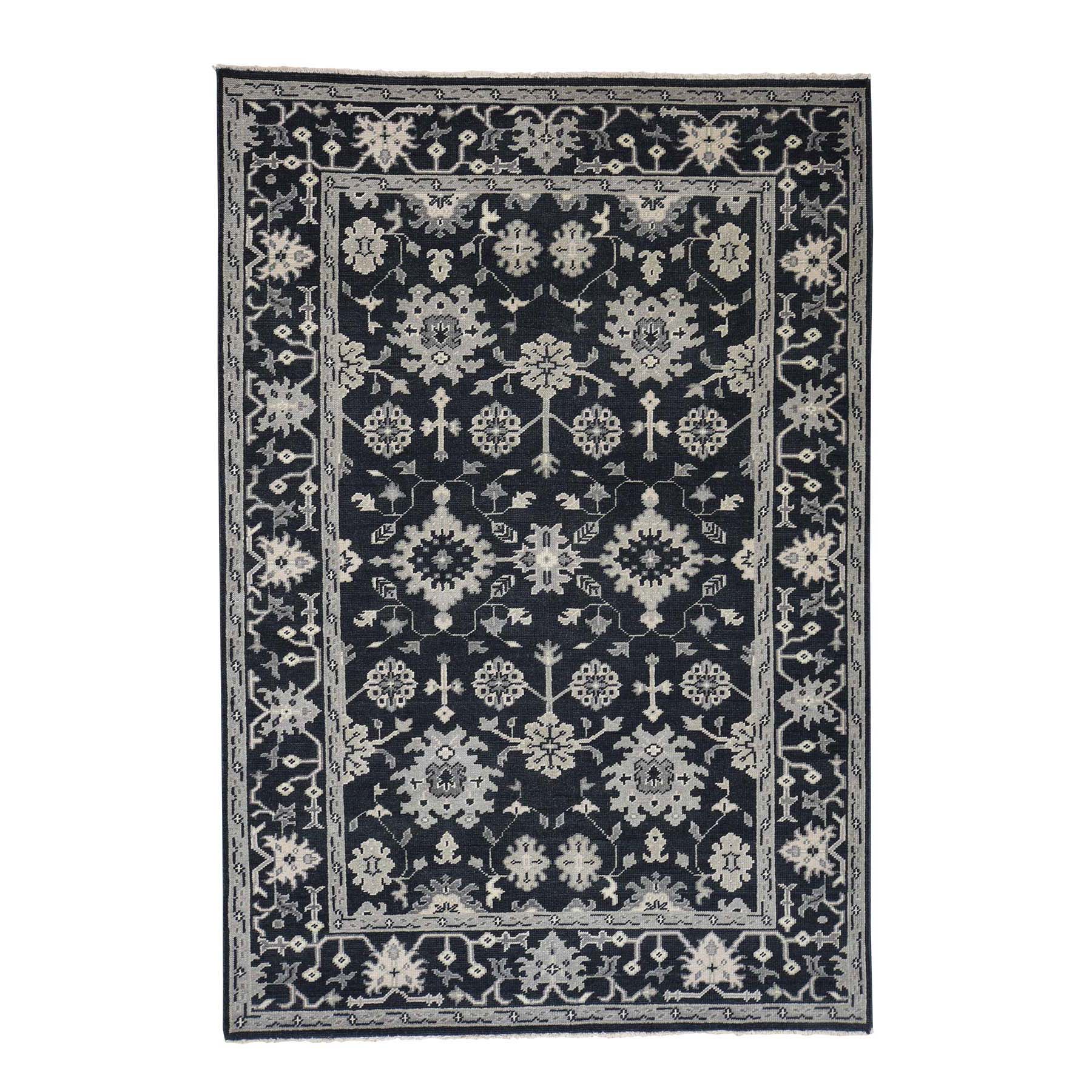 Transitional Wool Hand-Knotted Area Rug 6'1